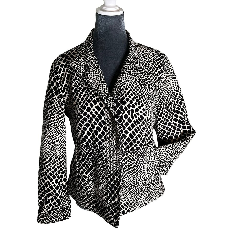 VINTAGE Armani Collezion Black & Ecru Jacket -Size IT 46 (US10) — EMG63W